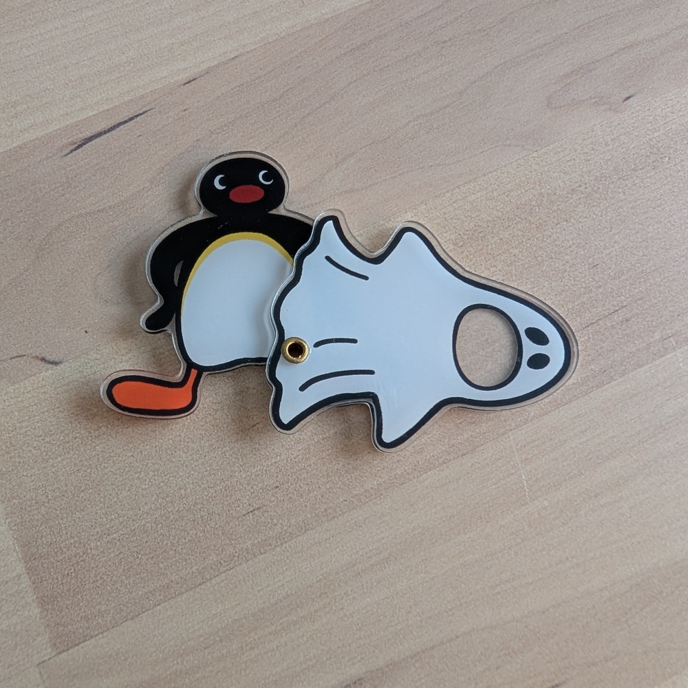 Pingu & Ghost Acrylic Keychain New Without Tag Halloween Theme